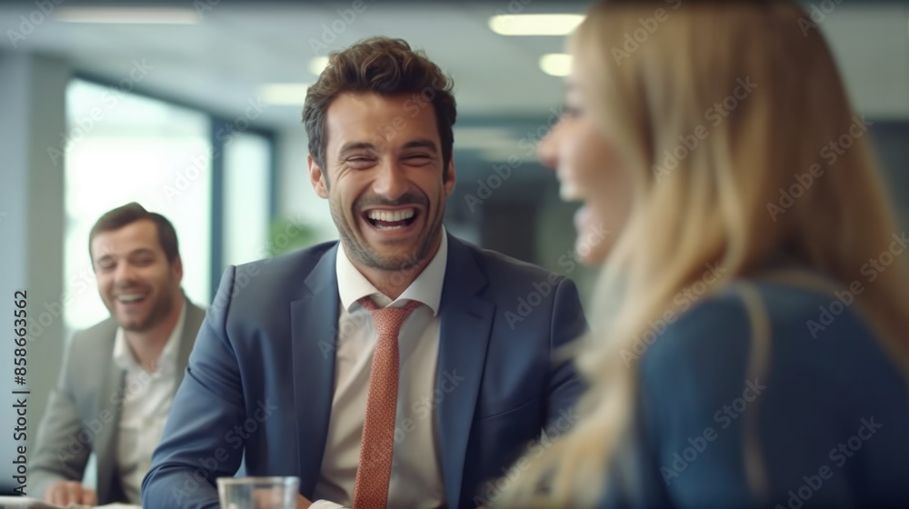 Charming hombre in office, dressed in suit. She sits at a stylish modern desk and smiles sweetly. Diversity concept. Charming hombre in office, dressed in suit. She sits at a stylish modern desk and smiles sweetly. Diversity concept.