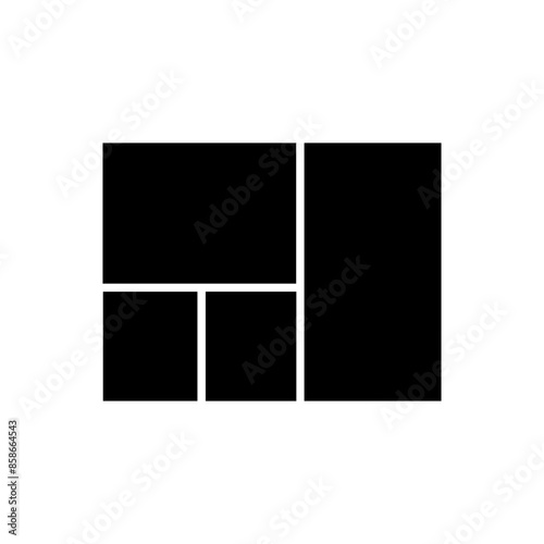 4 collage rectangle photo frame template vector illustration design