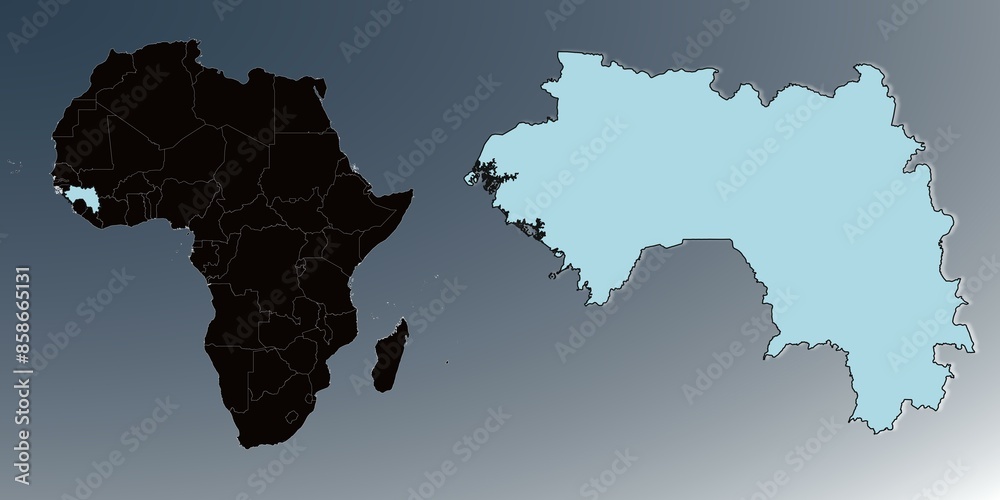 Obraz premium Guinea map in Africa