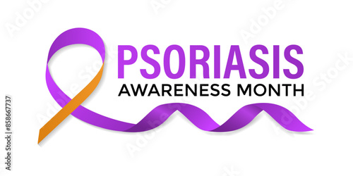 Vector illustration of Psoriasis awareness month is observed every year in August. Banner design template.