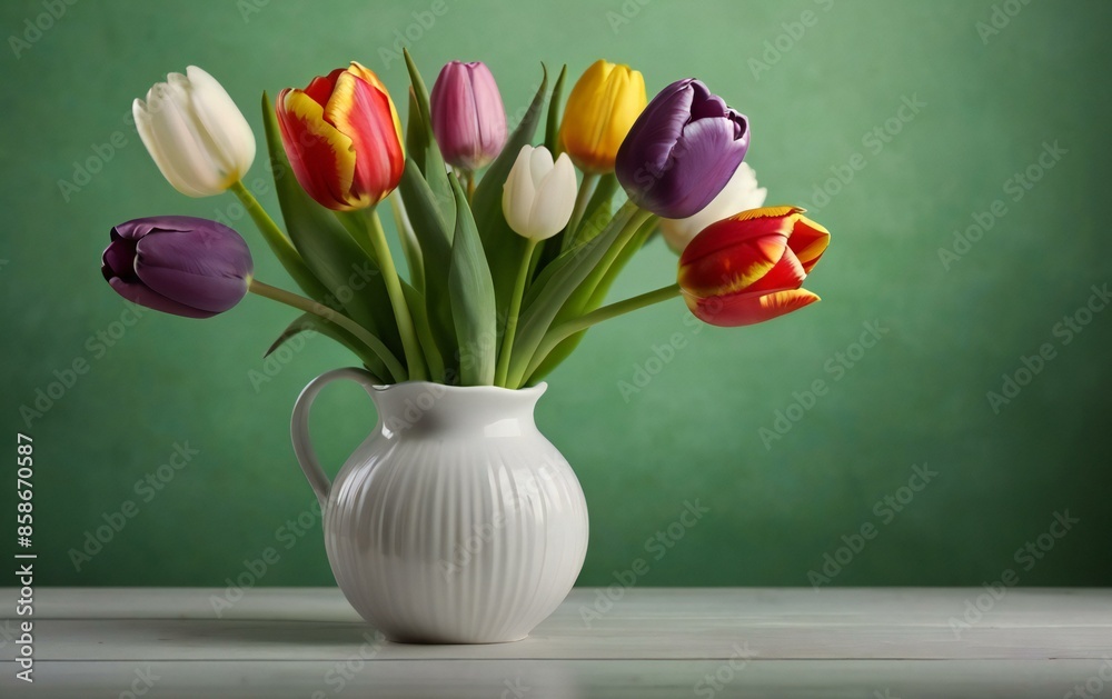 bouquet of tulips in a vase