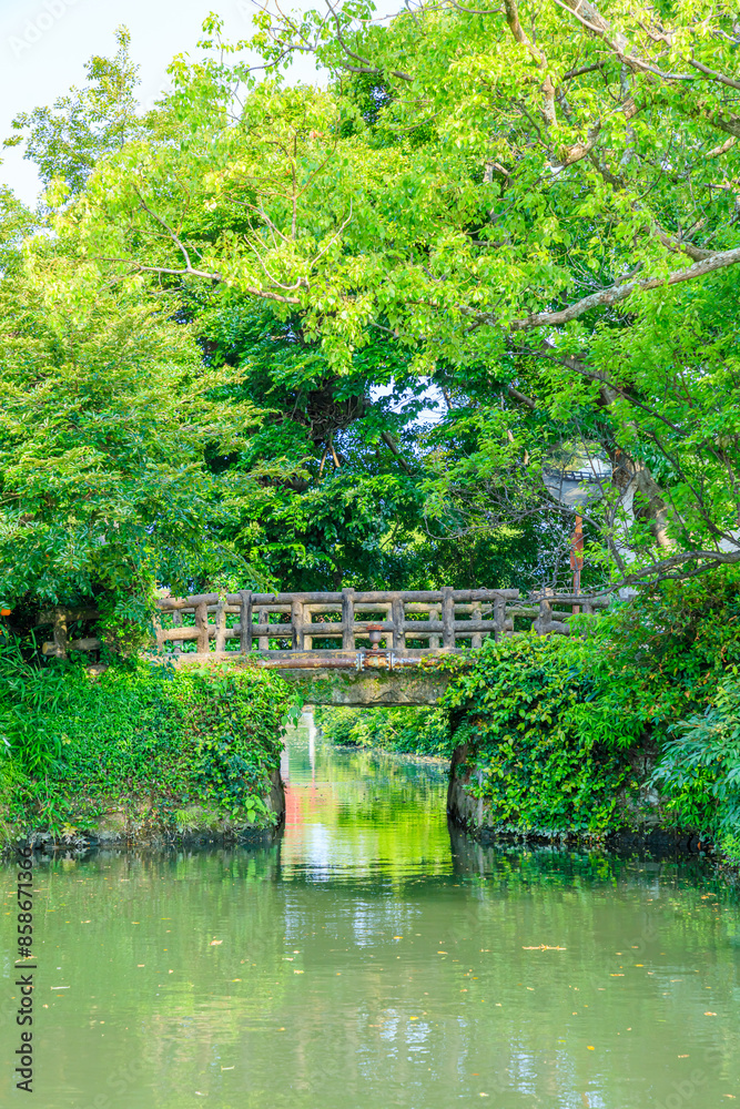 初夏の柳川城 弥兵衛門跡　福岡県柳川市　Early summer Yanagawa Castle Yaheimon ruins.