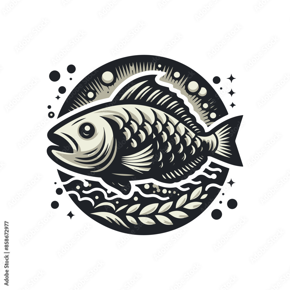 goldfish logo illustration vector black white goldfish logo illustration vector black white