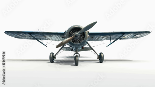 Vintage Biplane with Rusty Propeller on Display
