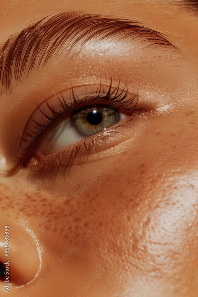 Ultra-Detailed Close-Up Photo of a Young Woman's Face Highlighting Clear, Healthy Skin Ultra-Detailed Close-Up Photo of a Young Woman's Face Highlighting Clear, Healthy Skin