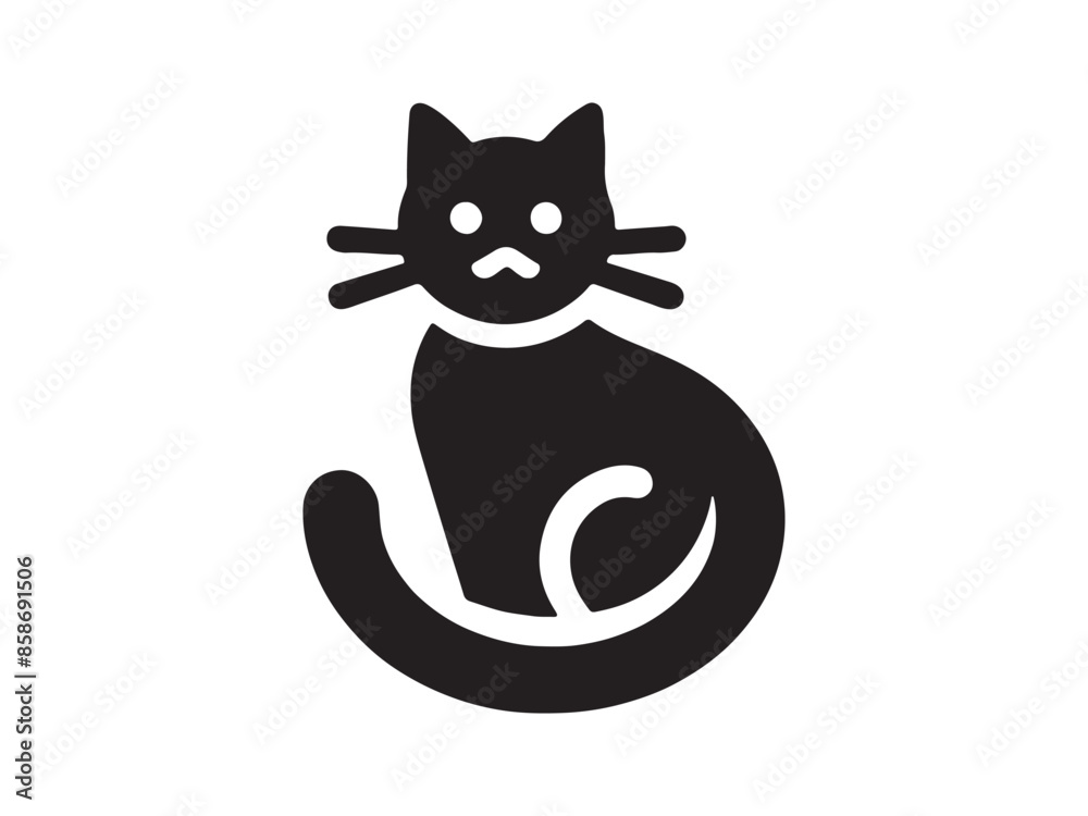 Cat head icon. Silhouette simple. Flat style. Cartoon cat face. Logo design template. Vector illustration Animal Logotype concept. Cat head icon. Silhouette simple. Flat style. Cartoon cat face. Logo design template. Vector illustration Animal Logotype concept.