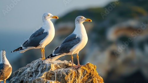 Breeding of Yellow legged gulls in Spain photo