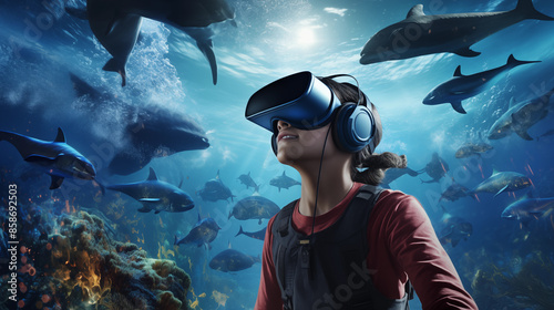 Virtual Reality Underwater Adventure with Ancient Marine Reptiles photo