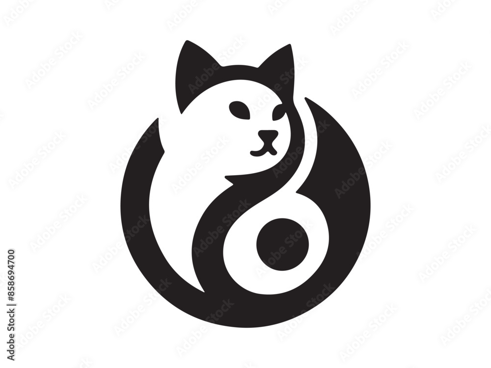 Obraz premium black and white cat