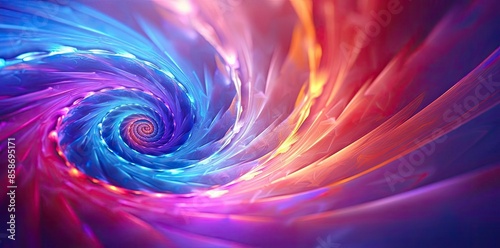 spiral background of a colorful fractal image featuring a red, yellow, green, blue, and purple color scheme