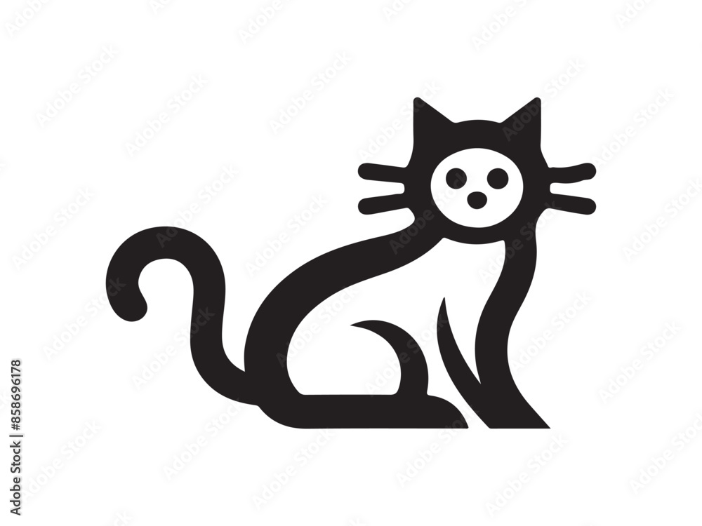 Fototapeta premium black cat cartoon