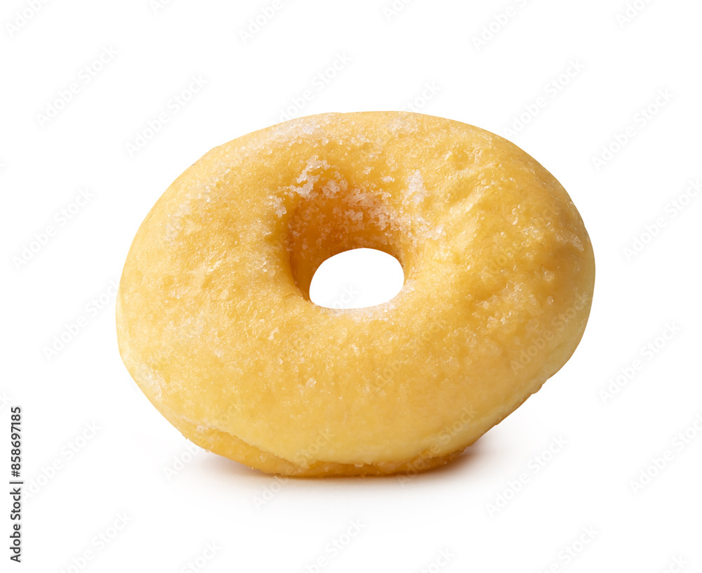 Front view of single brown cinnamon donut isolated on white background Front view of single brown cinnamon donut isolated on white background