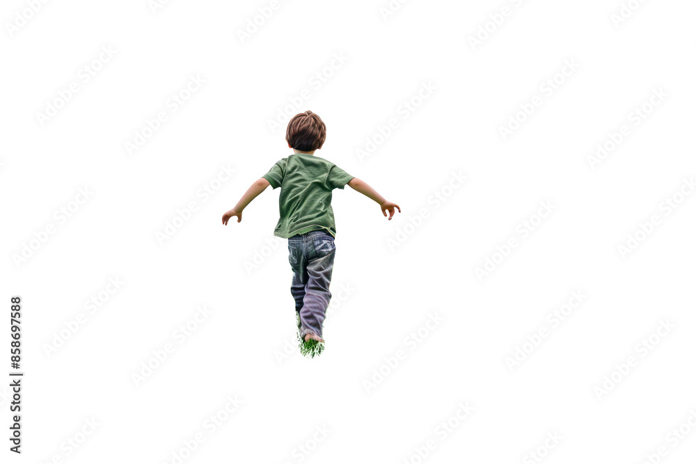 A young child joyfully runs with arms outstretched, showcasing the freedom and happiness of childhood on a clear, background-free day. A young child joyfully runs with arms outstretched, showcasing the freedom and happiness of childhood on a clear, background-free day.