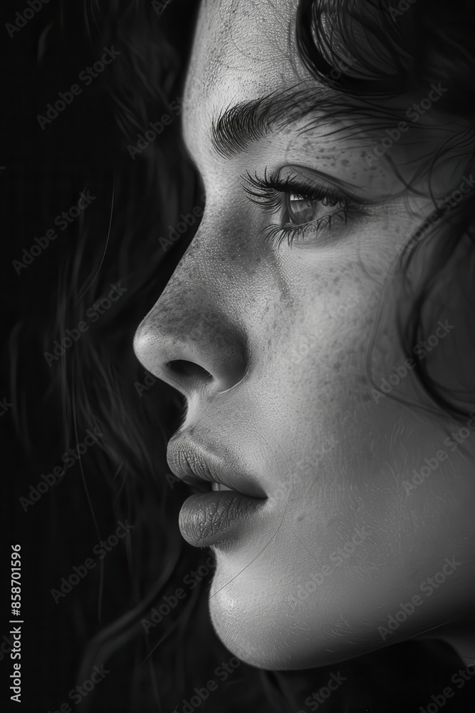 Artistic black and white portrait of a person Artistic black and white portrait of a person