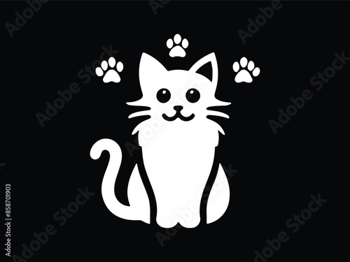 Cat head icon. Cartoon Cat face. Vector illustration. Silhouette simple. Animal Logotype concept. Logo design template. © Mamun360