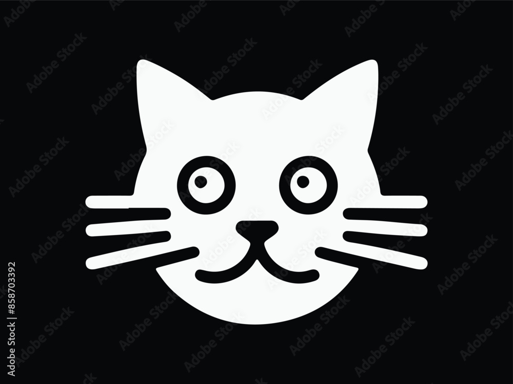 Obraz premium black cat on white