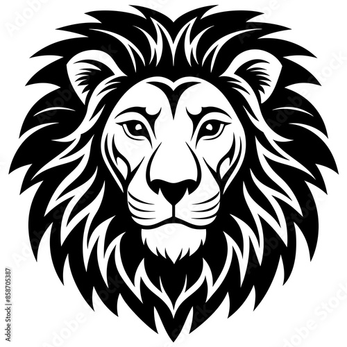 lion head logo silhouette vector illustration photo