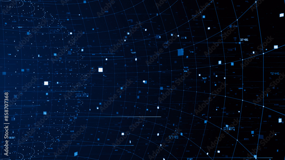 Fototapeta premium Technology digital business corporate abstract particles hex presentation broadcast background