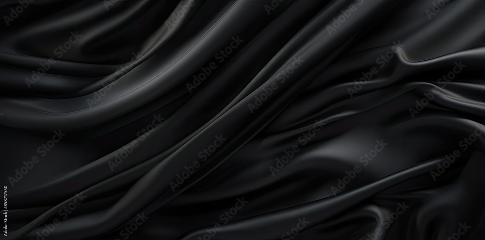 black silky background with a lot of black fabric