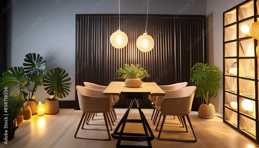 interior designer dining room night atmosphere interior design with ...