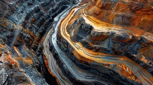 Wallpaper Mural Majestic Open-Pit Mine with Sunlit Terraces and Rich Earth Tones Torontodigital.ca