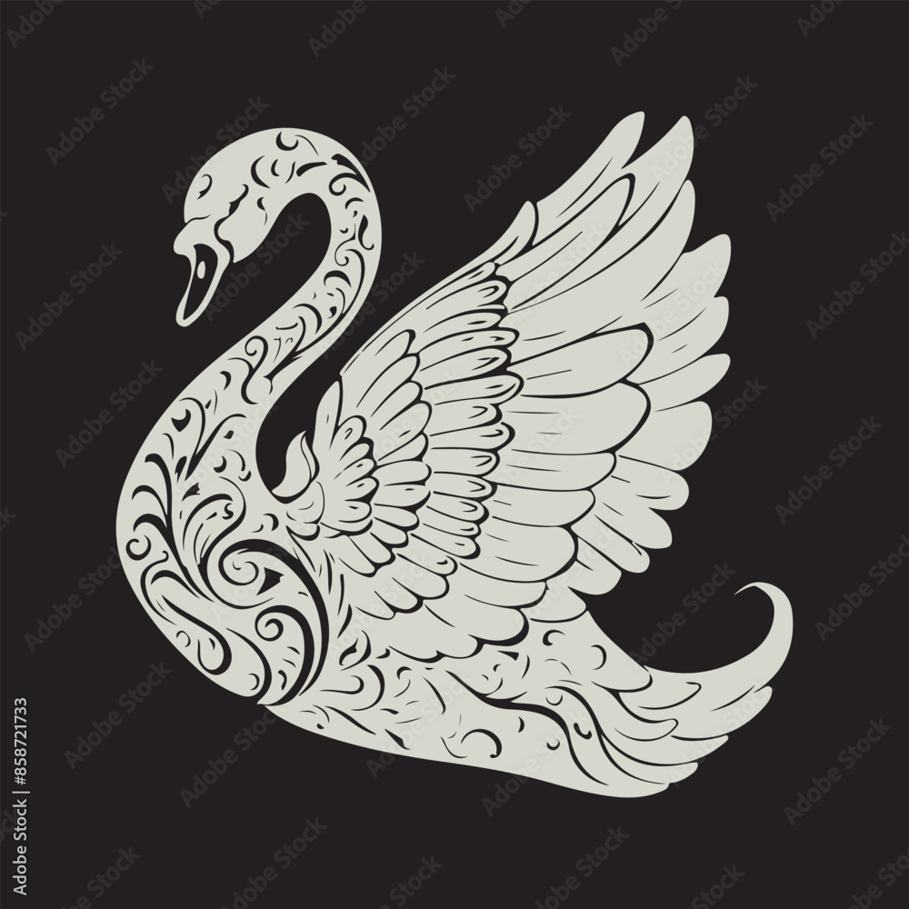 Obraz premium A meticulously designed swan