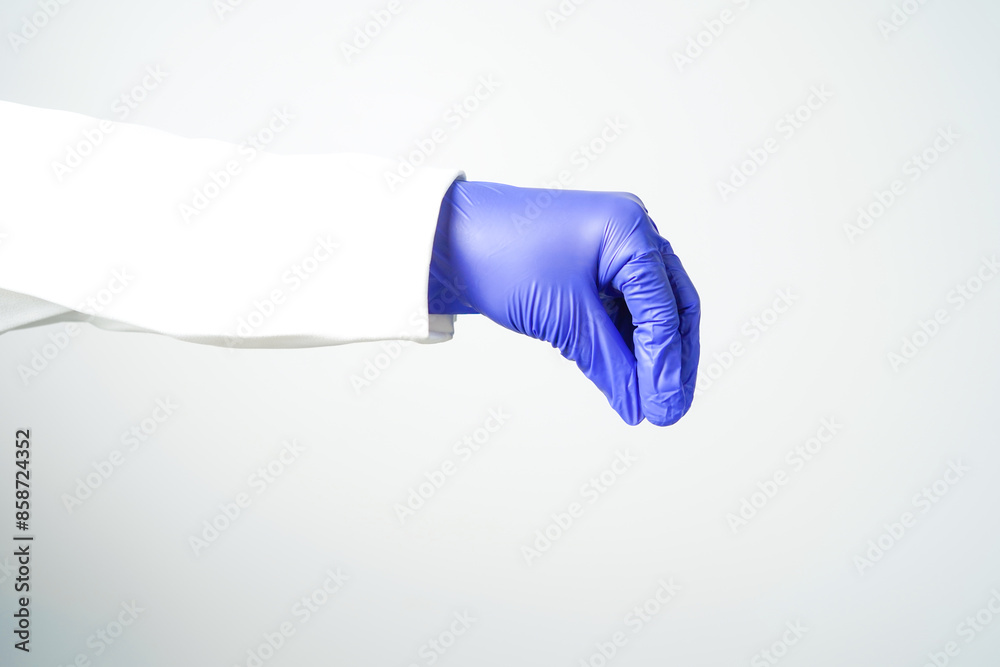 hand gestures or signs in purple disposable latex surgical gloves isolated hand gestures or signs in purple disposable latex surgical gloves isolated