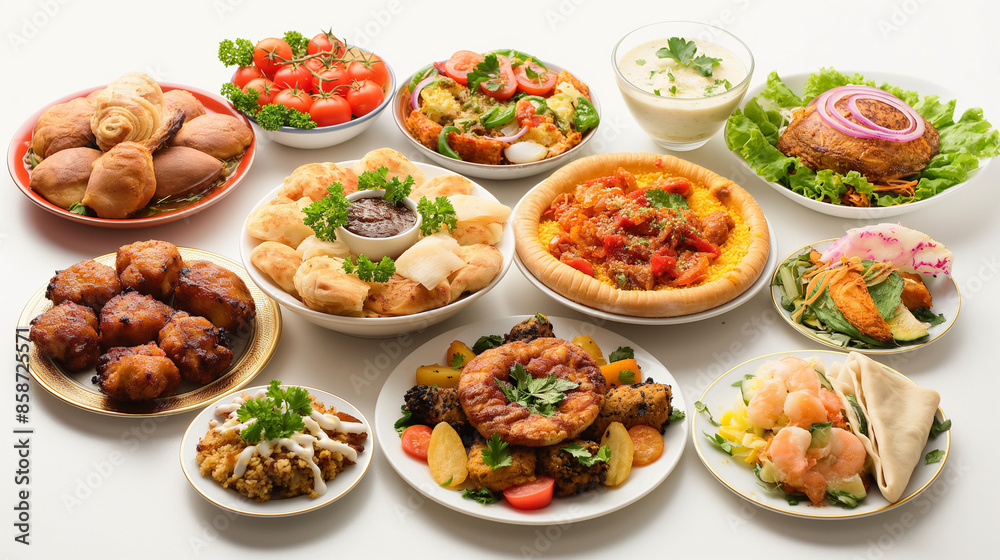Various food on on isolate background Various food on on isolate background