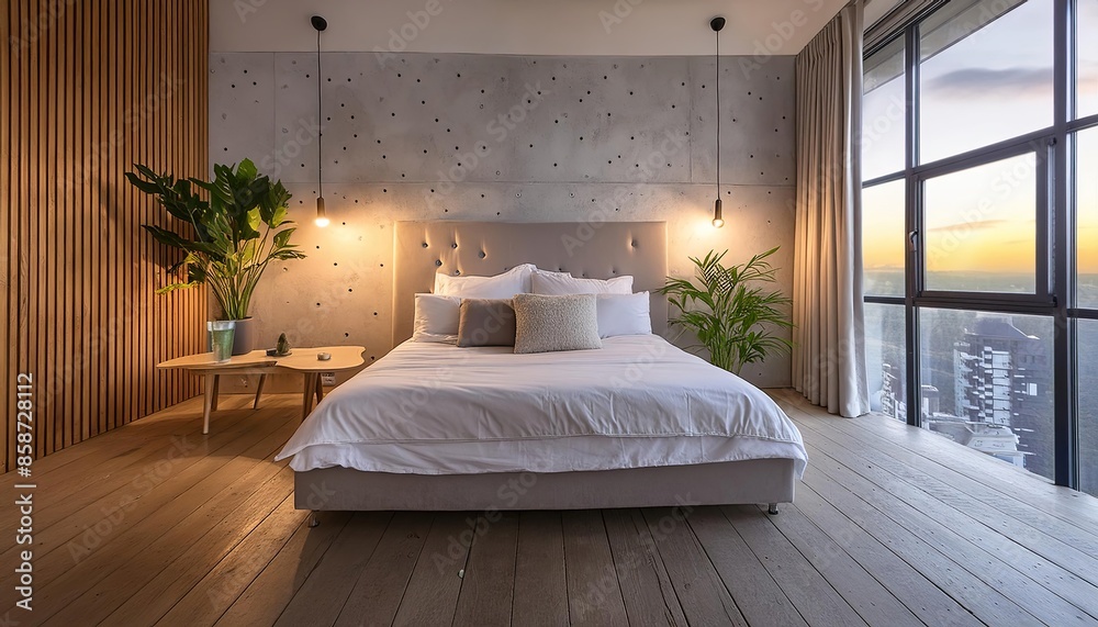 custom made wallpaper toronto digitalbedroom night atmosphere interior design with light on concrete wall. expose wall. shear wall. lamp. back drop. wallpaper