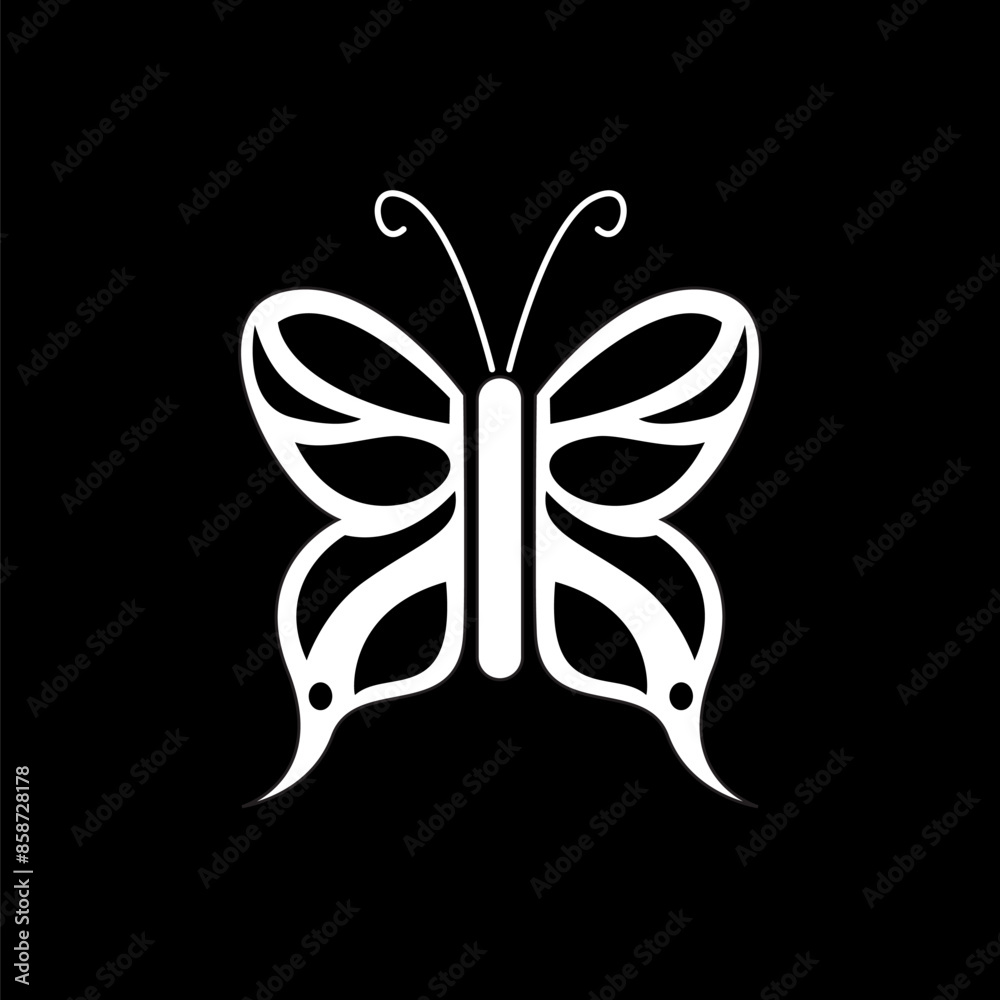 black and white butterfly icon vector black and white butterfly icon vector