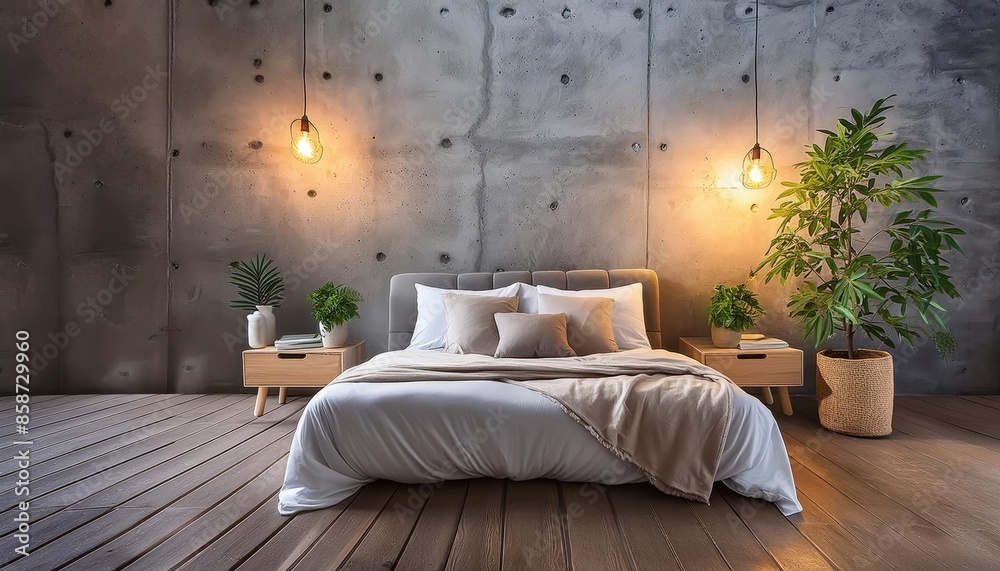 Fototapeta premium interior of a bedroom render design