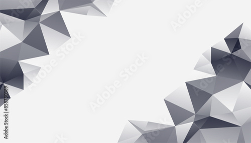 low poly gray triangle shape background with text space
