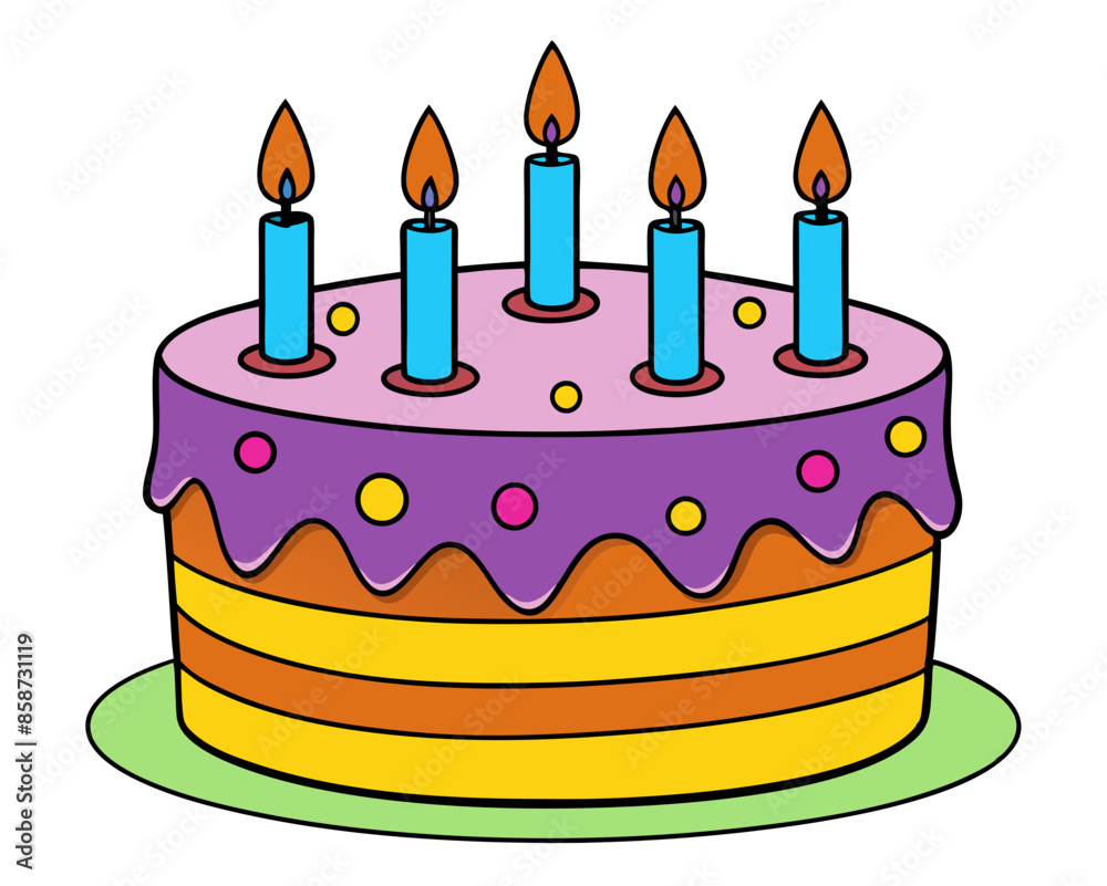 A detailed vector graphic of a birthday cake with candles and frosting. Generative AI.
A detailed vector graphic of a birthday cake with candles and frosting. Generative AI.