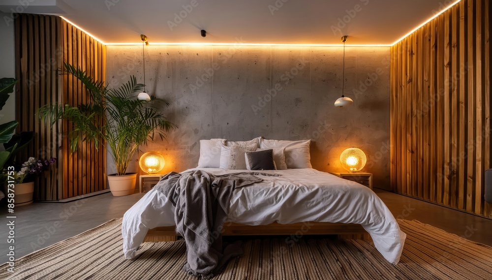 Fototapeta premium interior of a bedroom render design 