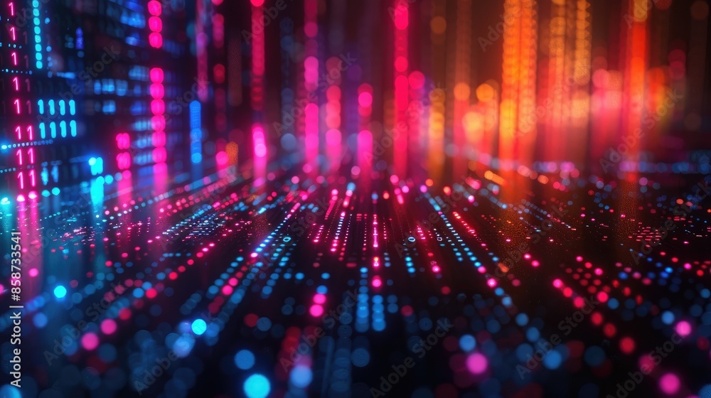 Abstract digital background with glowing lines and particles. Futuristic technology concept. Abstract digital background with glowing lines and particles. Futuristic technology concept.