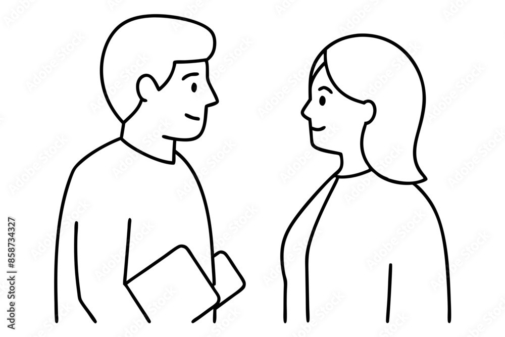 Doctor and nurse doing discussion vector illustration, Simple and minimalist flat Vector Doctor and nurse doing discussion vector illustration, Simple and minimalist flat Vector