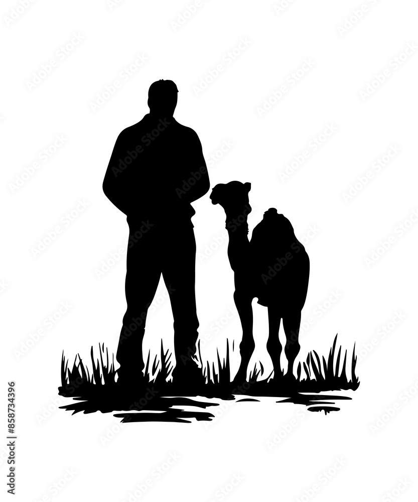 Camel Tshirt Design Man Silhouette Camel Tshirt Design Man Silhouette