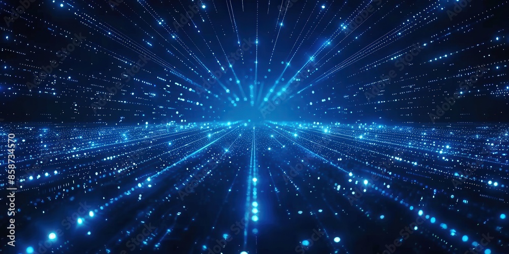 Abstract Blue Light Streaks and Dots Abstract Blue Light Streaks and Dots