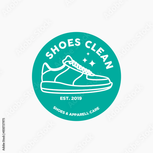 Shoes cleaner logo design inspiration . shoe laundry logo design template . sneaker care logo design . sneaker wash