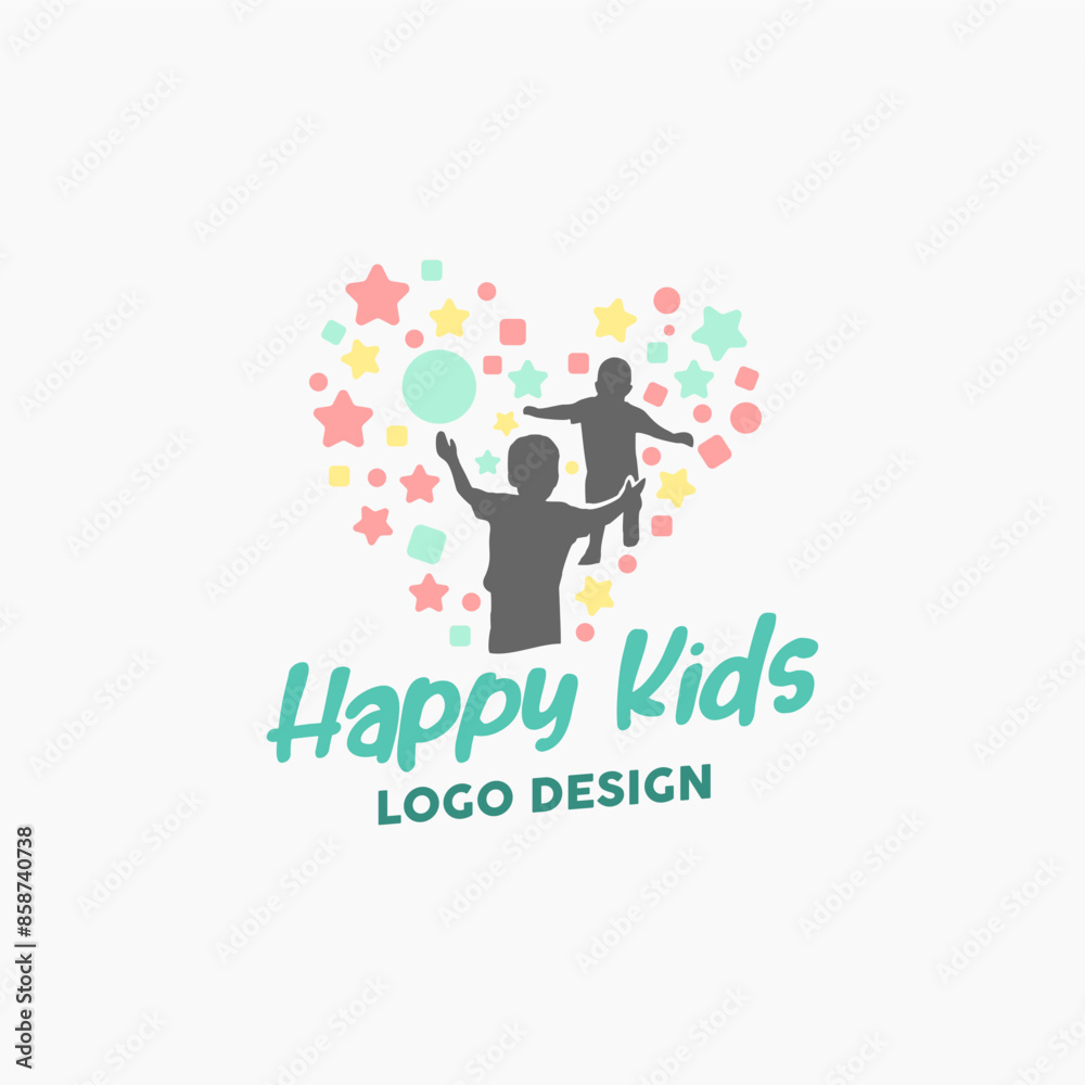 happy kids logo design template . love kids colorful logo design inspiration . social kids logo . kindergarten preschool happy kids logo design template . love kids colorful logo design inspiration . social kids logo . kindergarten preschool