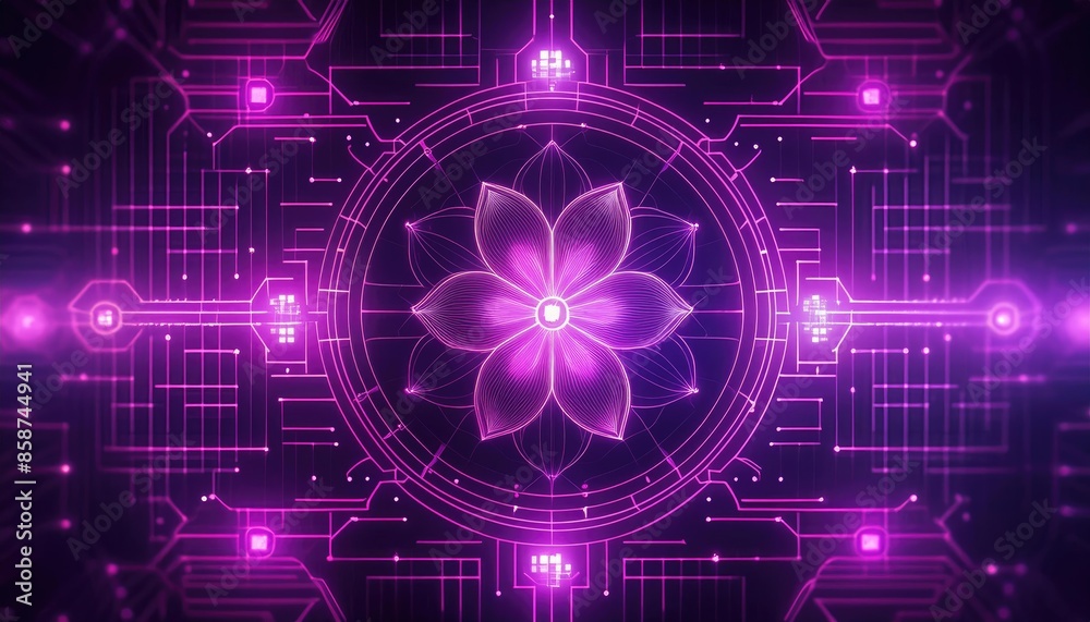 Obraz premium A floral background with a Japanese pattern modern. A template for cherry blossom icons