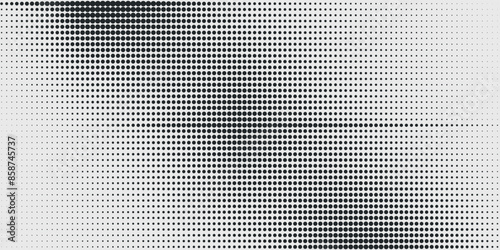 Halftone faded gradient texture. Grunge halftone grit background. White and black sand noise wallpaper. Retro pixilated vector backdrop