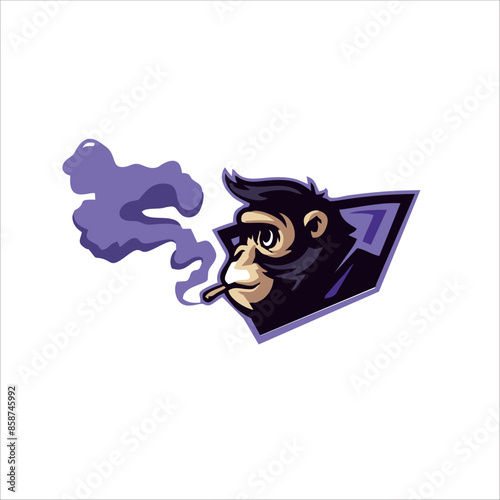 Print gorilla monkey logo design for your identity and logo