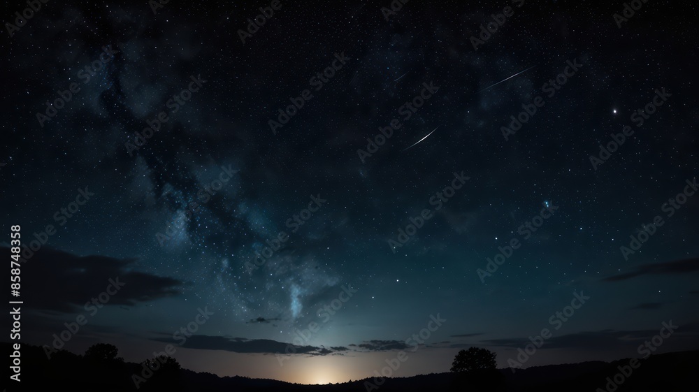 Fototapeta premium night sky with moon and stars