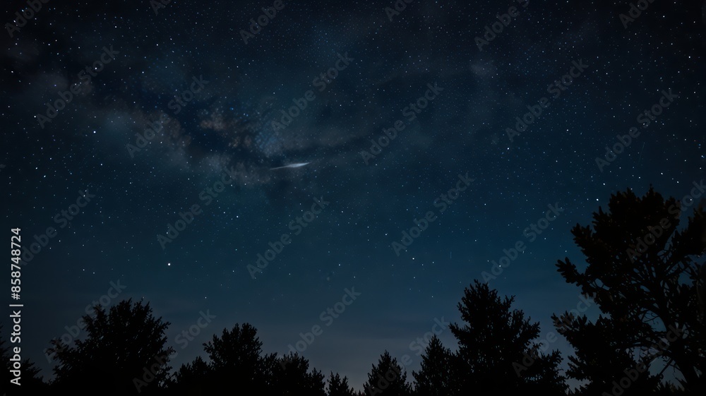 night sky with moon and stars