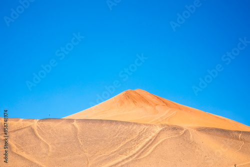 Nature landscape view of the Flaming Mountain Valley in Turpan Xinjiang Province China.