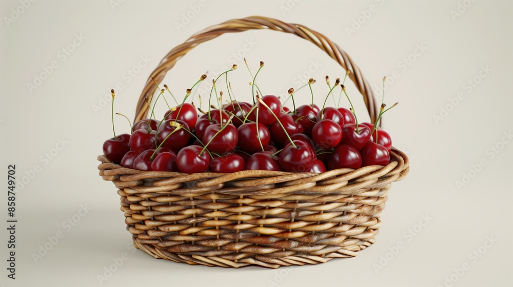 Basket of Fresh Cherries