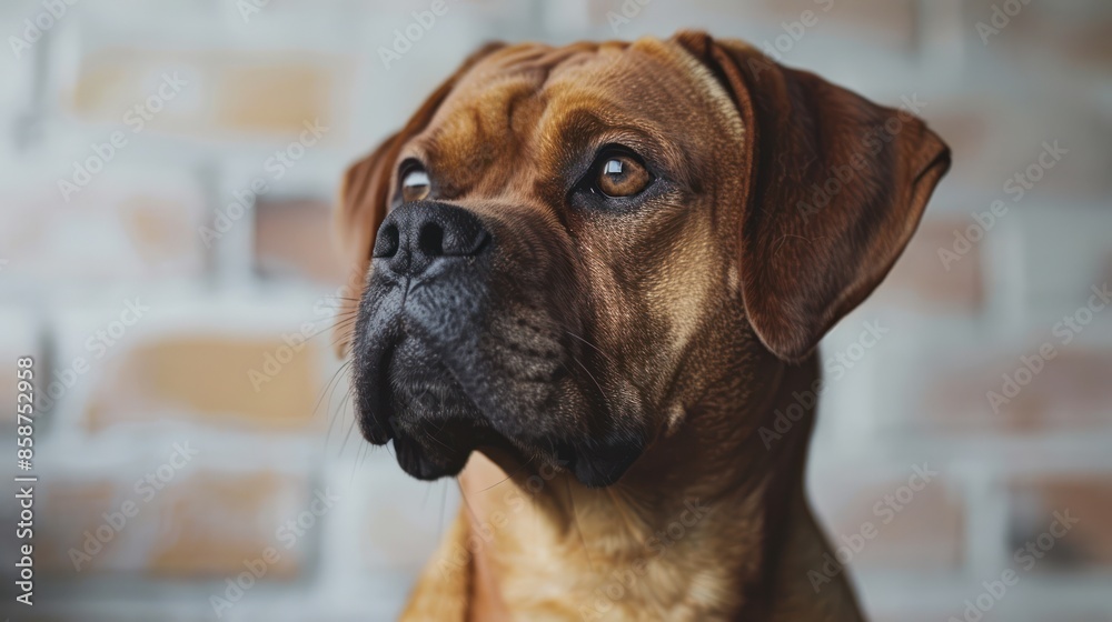 Marron Puppy Portrait on Wall - Pet Party Invite, Adorable Minimalist Aesthetic Marron Puppy Portrait on Wall - Pet Party Invite, Adorable Minimalist Aesthetic