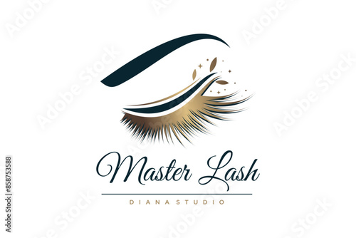 Eyelashes logo design element idea with creative concept high resolution vector