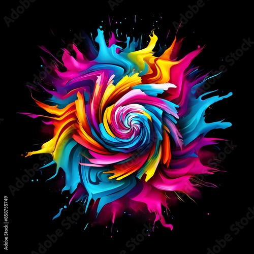 Swirling vortex of vibrant colors creates a dynamic and captivating visual effect perfect for abstract and creative design